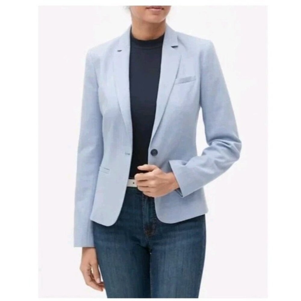 Banana Republic Woman’s Long and Lean Blazer Light Blue Size 10 - Picture 10 of 10